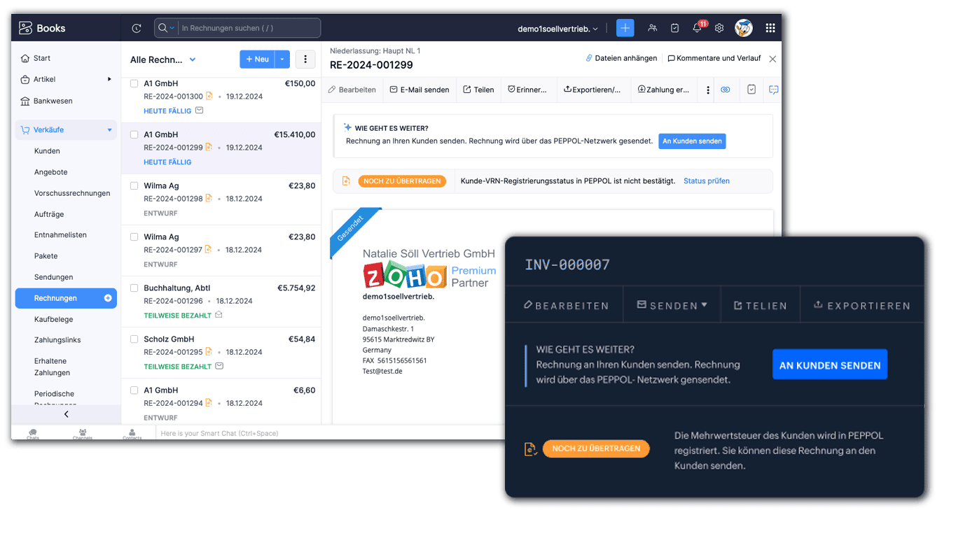 Zoho Books PEPPOL
