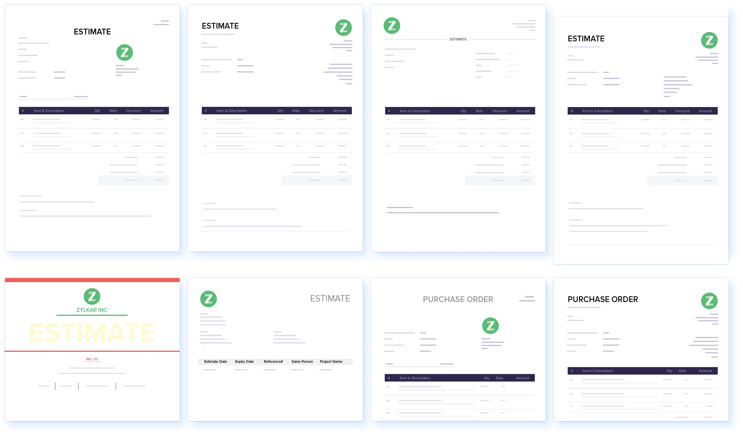 Zoho Books Templates