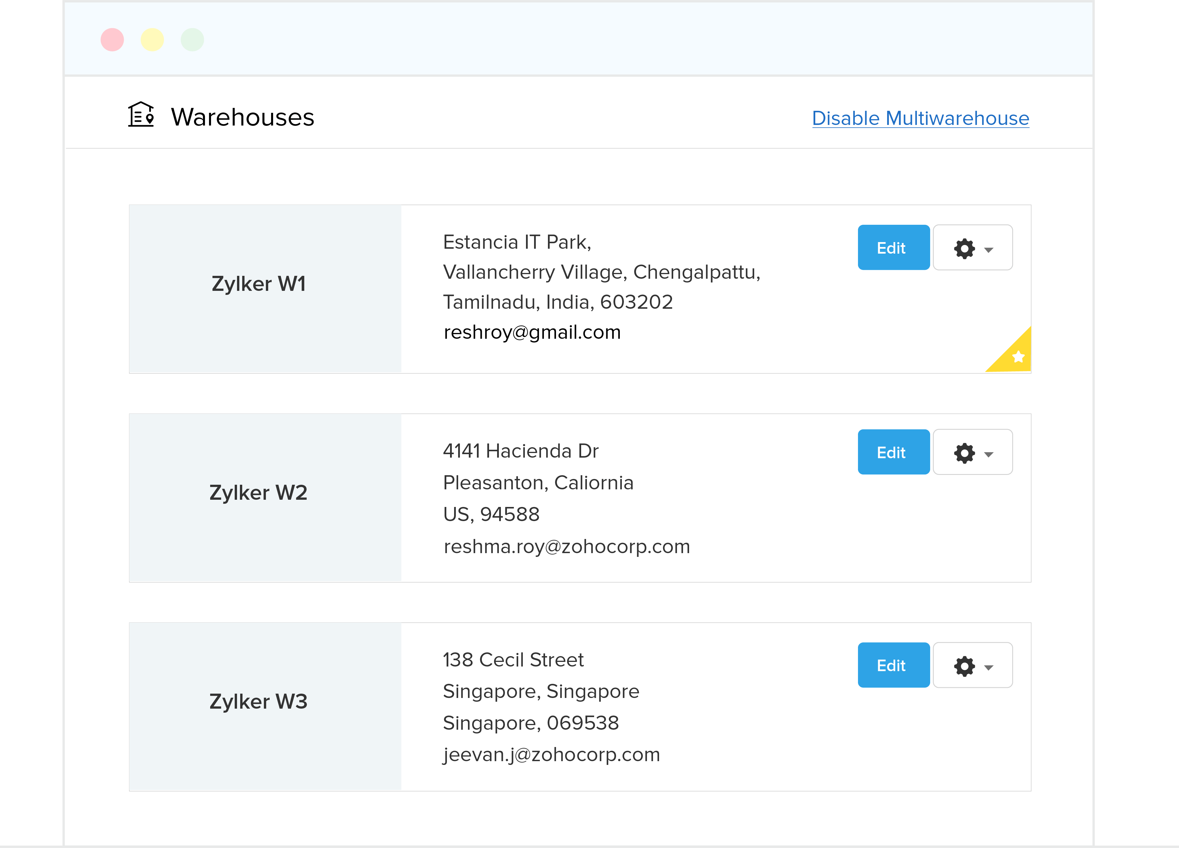 Zoho Inventory Lagermanagement