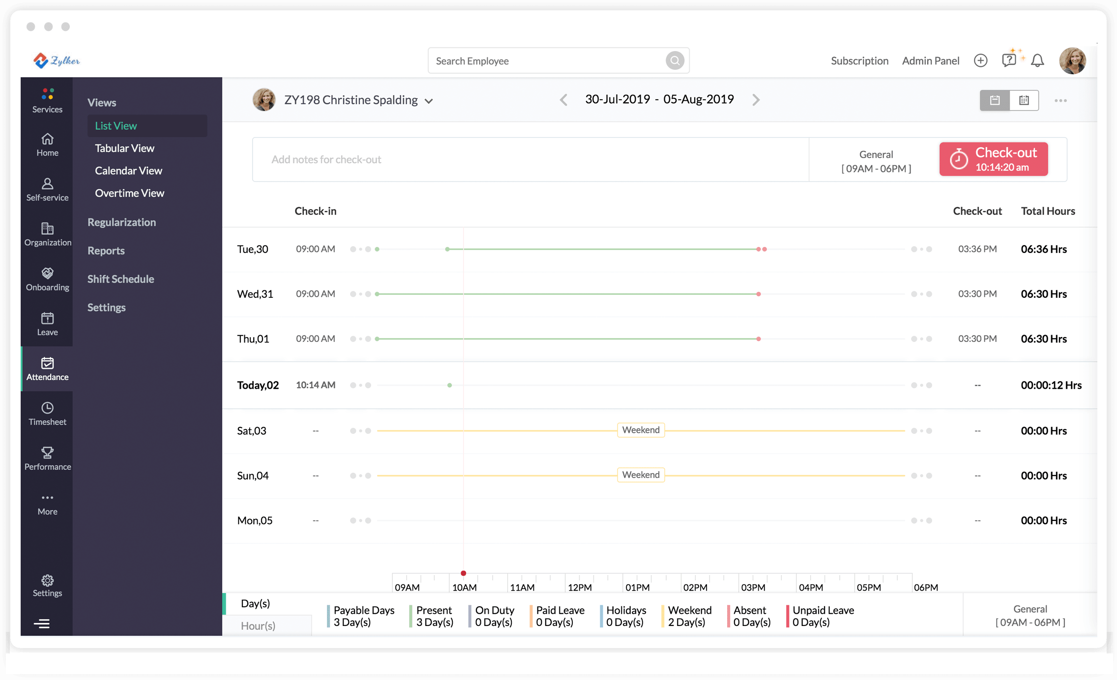 Zoho People Anwesenheit