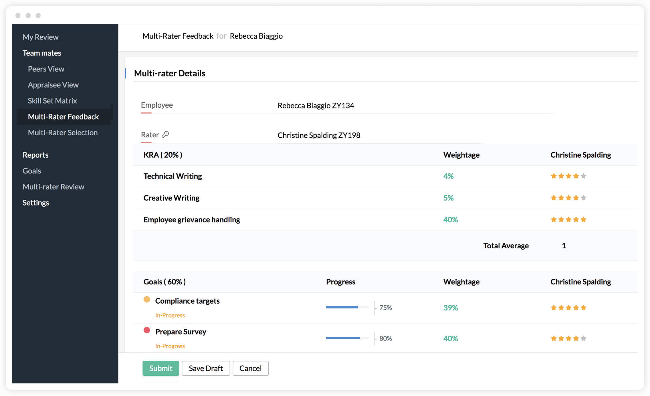 Zoho People Leistungsbewertung