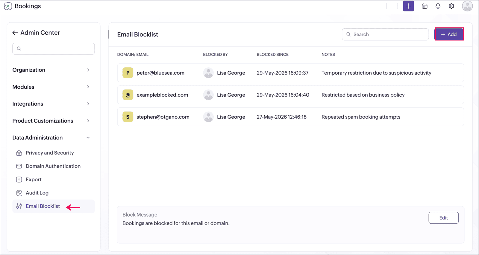 E-Mail-Sperrliste