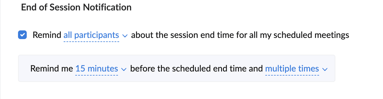 End of Session Notification