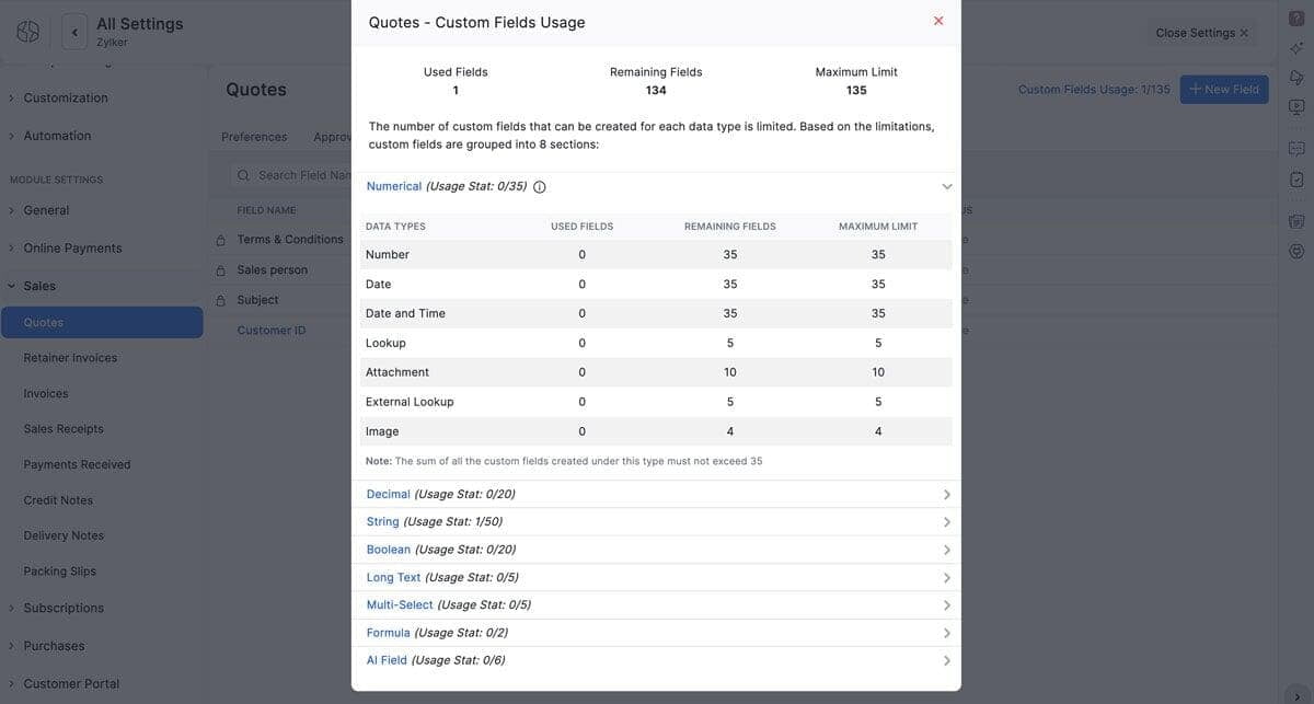 Custom Fields
