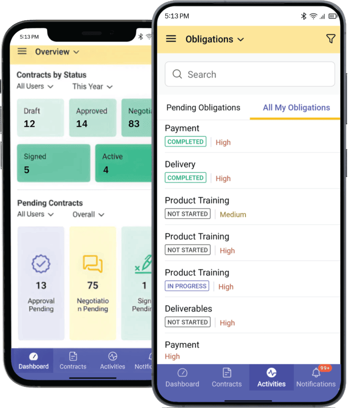Contracts Mobile-View